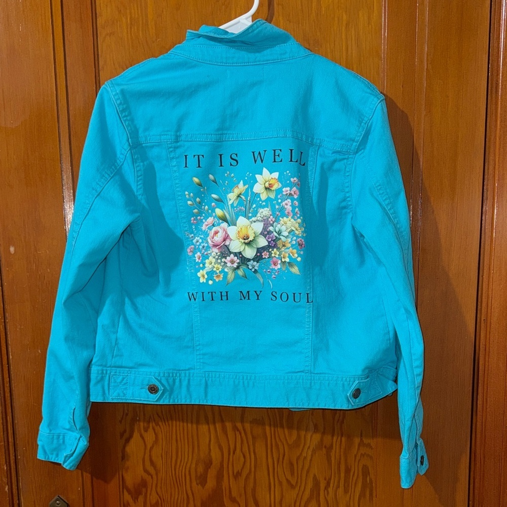 Relativity Blue Floral Embroidered Jacket